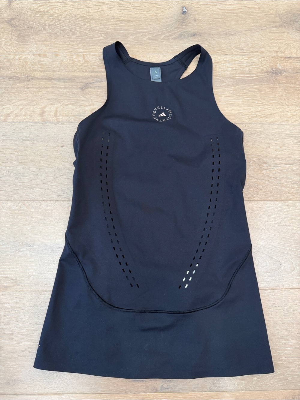 Stella McCartney Black Laser-Cut Racerback Tank